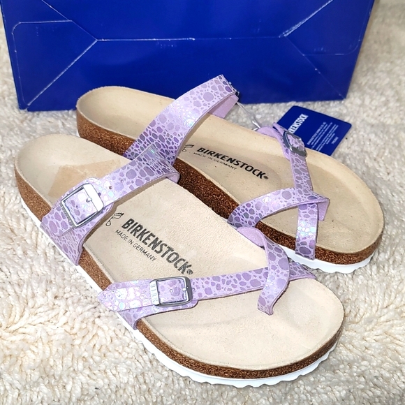 birkenstock mayari metallic stones lilac